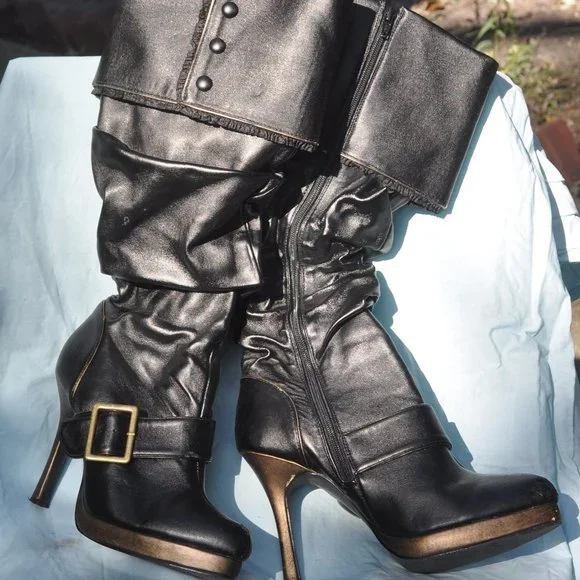 Ellie Shoes Ellie Sexy Buckle Pirate Boots Style 426grace